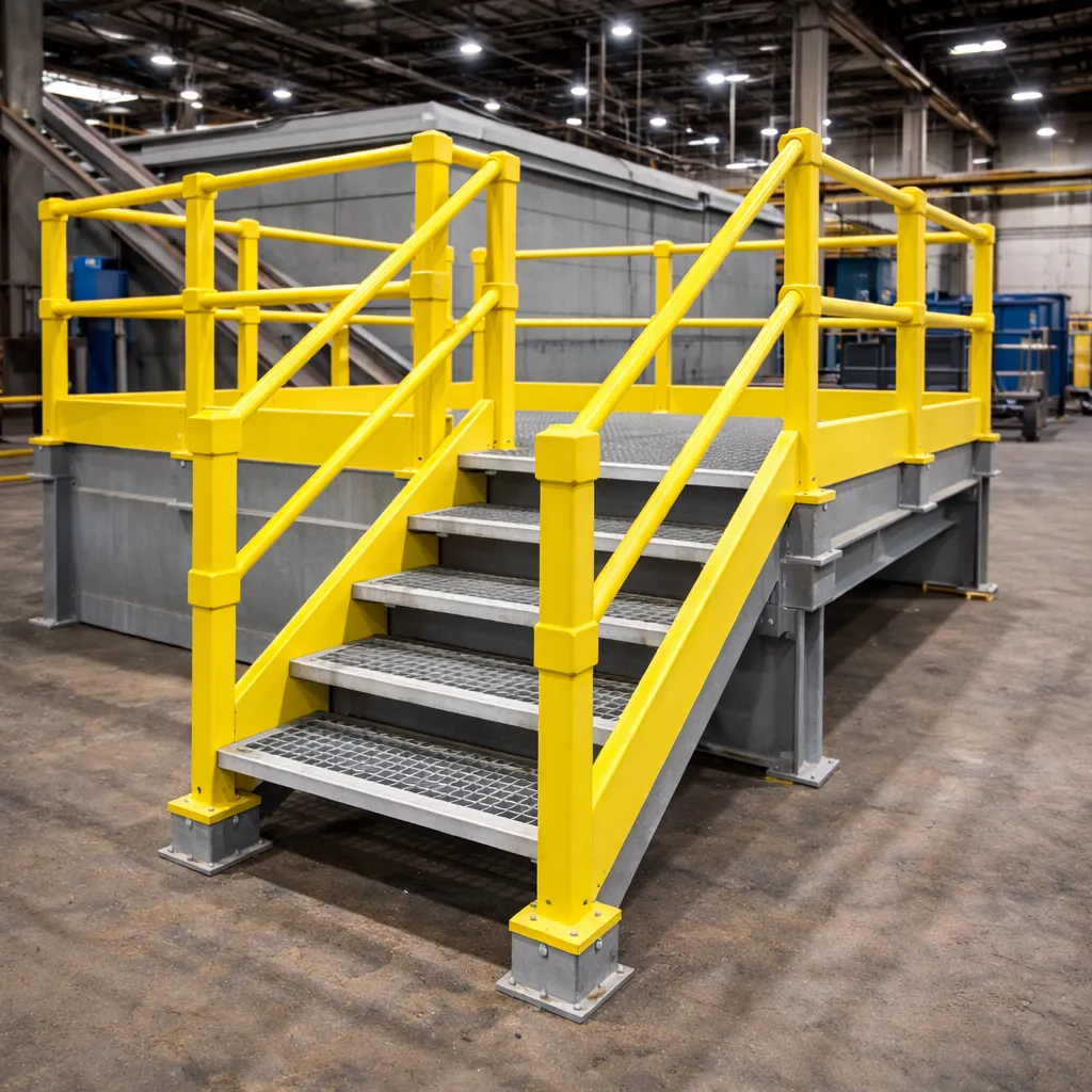 Escada inclinada em fibra de vidro