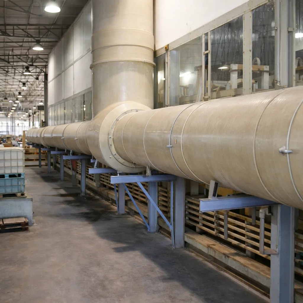 Tubulação de exaustão industrial